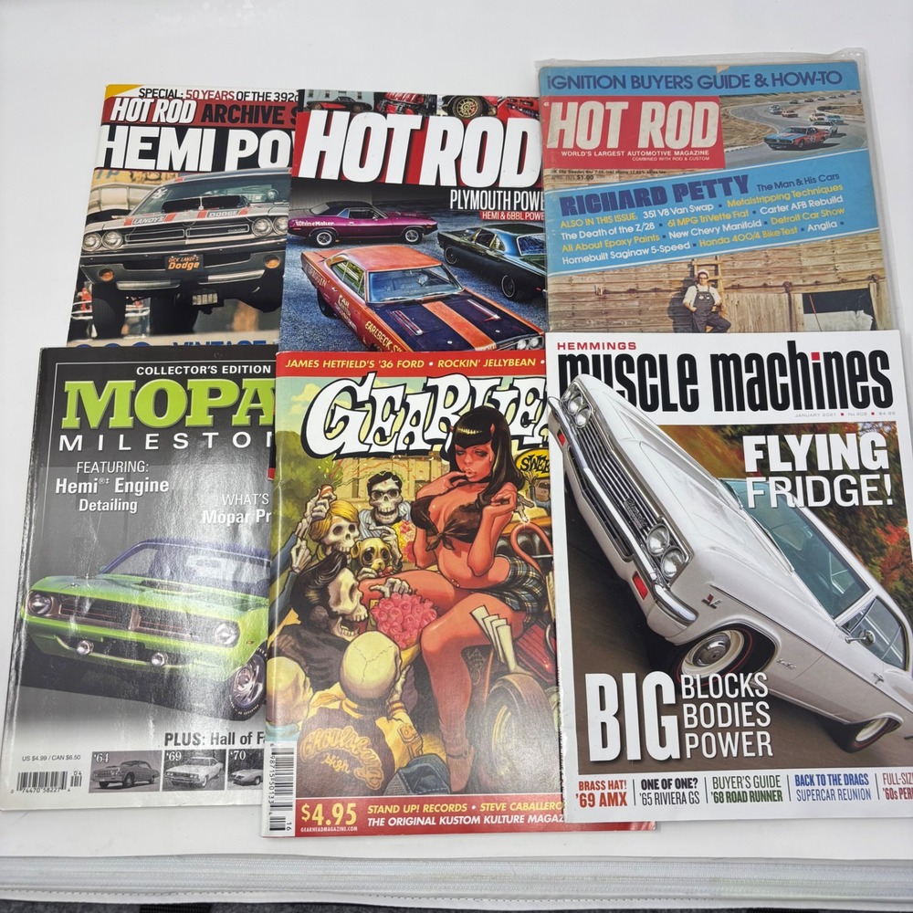 Mopar Centric Magazine Lot of 6 Hot Rod Magazine Gearhead Muscle Machines
